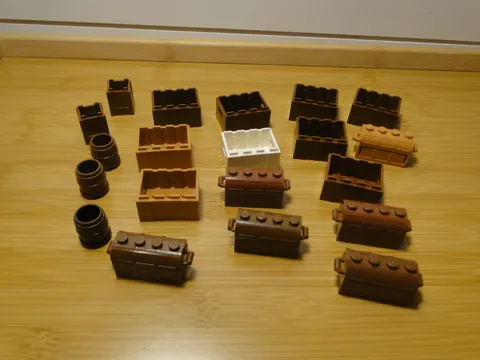 Lego Crate  w/ Handholds City Container Box Barrel Treasure Chest