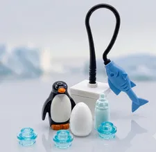 Lego Penguin Hatch Day Nursery with Egg Fish black gray eyes animal Snow Ice