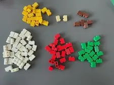 LEGO BULK LOT OF 100 MULTICOLOUR  MODIFIED BRICKS 1X2 FLUTED GRILLE #2877
