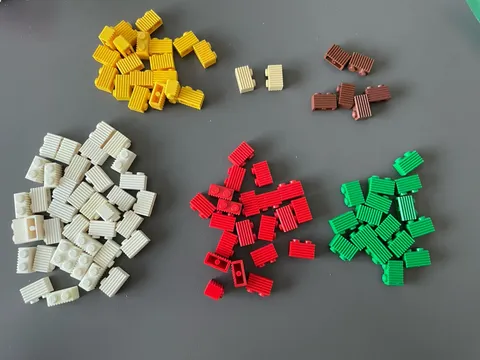 LEGO BULK LOT OF 100 MULTICOLOUR  MODIFIED BRICKS 1X2 FLUTED GRILLE #2877
