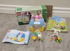 EASTER BUNNY LEGO 100% EGGS Limited 30668 and Spring Garden House 40682