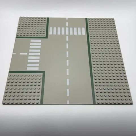 Lego Old Light Gray Baseplate Road 32 x 32 9-Stud T Intersection