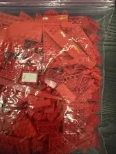 LEGO Red Bricks Plates pieces 1 LB Pound Clean and Sorted Sanitized