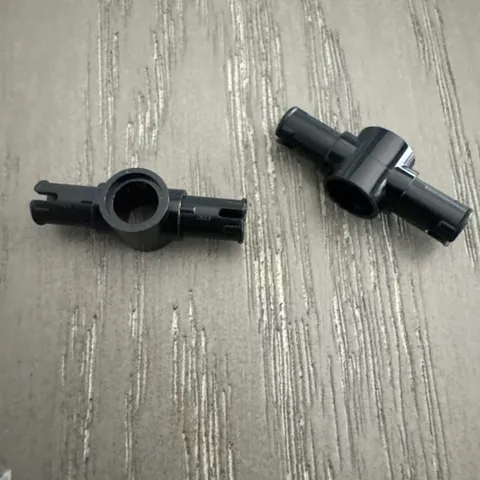 LEGO Long Pin with Center Hole (44874 / 87082) 2 Pieces Black