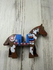 LEGO Horse w/ Blue Blanket Right Side Red Circle Pattern 6766