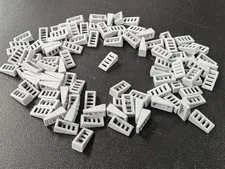Lego x100 New Light Bluish Gray Slope 18 2 x 1 x 2/3 with Grille  # 61409 Lot