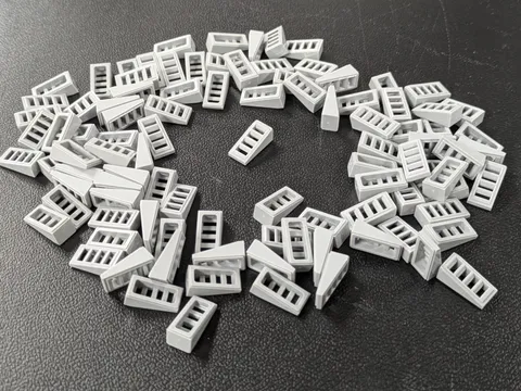 Lego x100 New Light Bluish Gray Slope 18 2 x 1 x 2/3 with Grille  # 61409 Lot