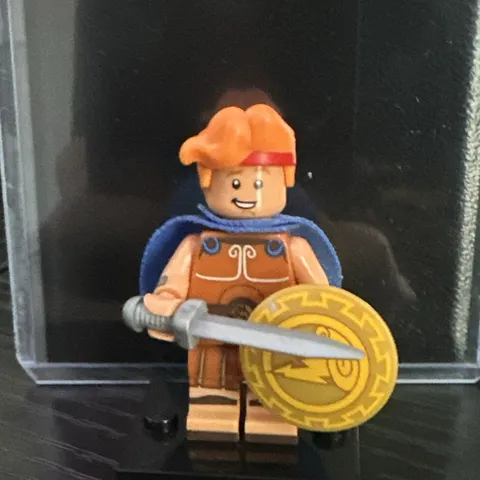 LEGO Minifigures Hercules Minifigure Orange Hair Blue Cape Sword Shield