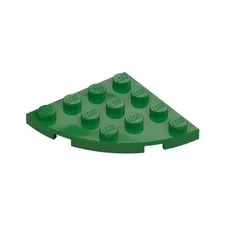 LEGO 30x Green Plate, Round Corner 4 x 4 inv.593