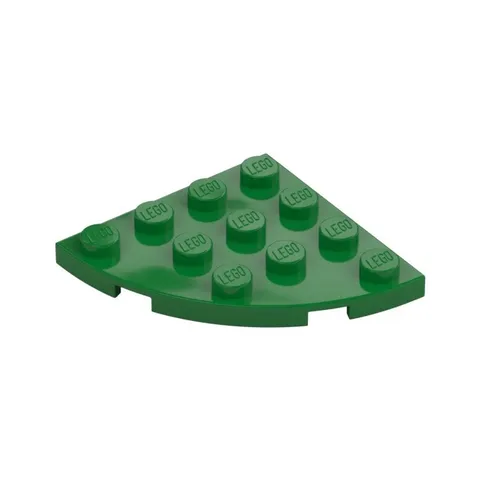 LEGO 30x Green Plate, Round Corner 4 x 4 inv.593