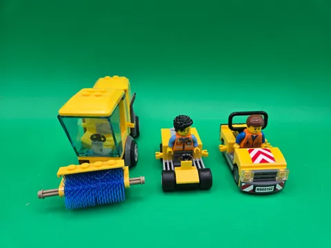 LEGO Street Sweeper, 2 Airport Vehicles, and 2 Mini Figures