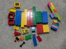 Lego Brick Blocks Lot 110 Pieces Mixed Sizes And Colors & Some Mega blocks W Tub
