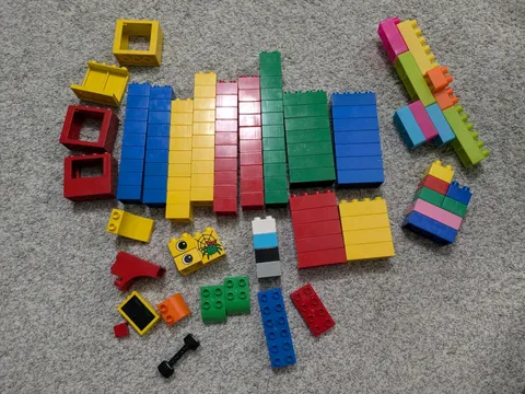 Lego Brick Blocks Lot 110 Pieces Mixed Sizes And Colors & Some Mega blocks W Tub