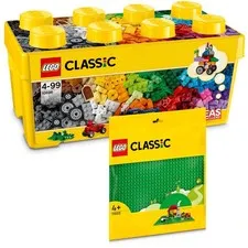 Lego Classic Building Blocks Box Medium + Green Plate Storage Boxes & Building...