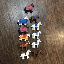 LEGO 6086 Castle Horse Bulk Lot w/ Barding & Saddles, Multicolor
