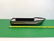 1991 LEGO Black Boat Hull Unitary 38x10x5 2/3 (12 5/8" x 3 3/8") 2 Stickers 4021