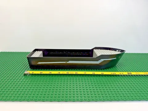 1991 LEGO Black Boat Hull Unitary 38x10x5 2/3 (12 5/8" x 3 3/8") 2 Stickers 4021