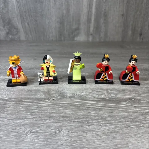 Lot Of 5 Disney 100 Years Lego Minifigures Queen Hearts Princess Tiana Cruella