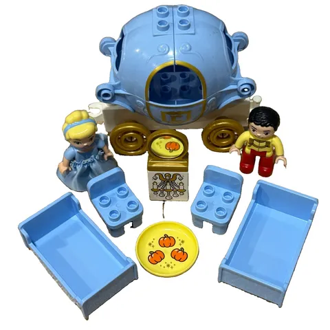 Lego Duplo Lot Of Disney Cinderella Mini Figure, Bed, Carriage, Prince Charming
