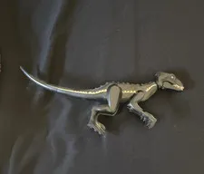 LEGO Velociraptor Printed Animal Figure Gray/Black Plastic 1 Piece