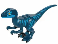 LEGO Dark Blue Dinosaur Raptor / Velociraptor with Blue Markings and Blue Eye Pa