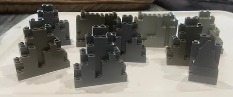 LEGO Lot of 9 Mountain Rock Wall Panels Burp