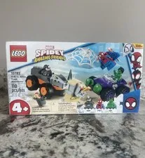LEGO Marvel Spidey and His Amazing Friends Hulk vs Rhino Truck Showdown 10782
