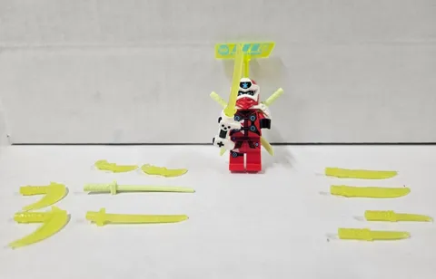 LEGO Ninjago Digi Kai Minifigure With Extra Neon Weapons