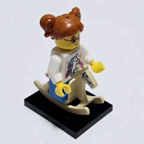 LEGO col24-11 Rockin' Horse Rider, Series 24 (Complete Set W/ Stand)