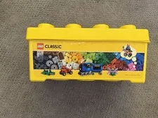 Large LEGO Classic Storage Brick Case 8 Stud Yellow Container Bin Box Empty 14x7