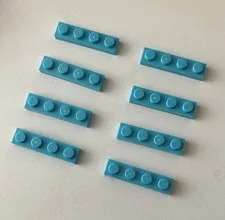 LEGO 8x NEW Pieces Plate 1x4 MEDIUM AZUR #3710