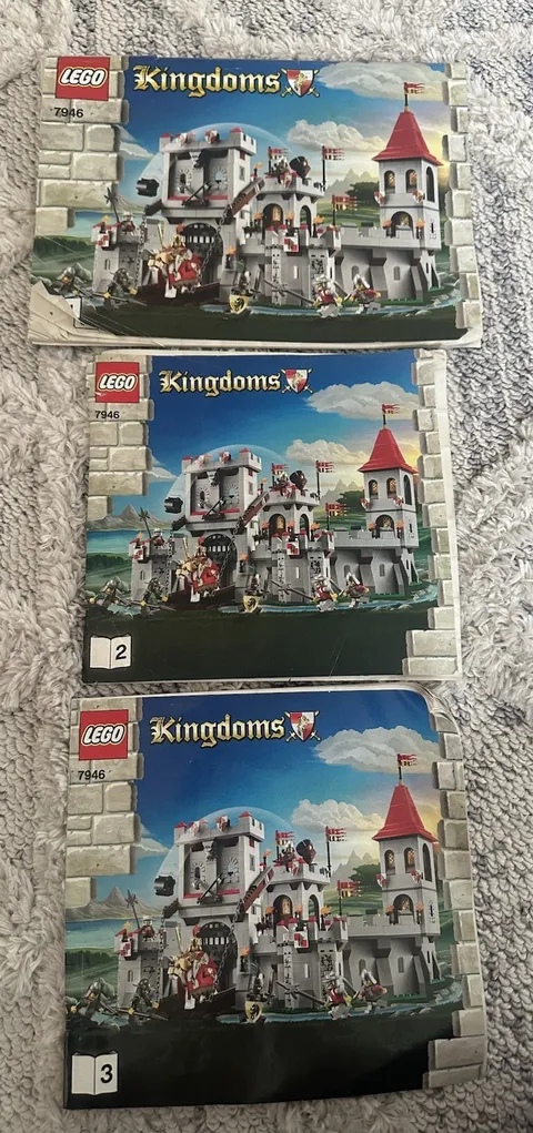 Lego Kingdoms: Kings Castle 7946 Instructions Booklets 1, 2, And 3