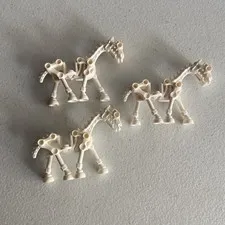 Lego White Skeleton Horse Minifigure Skeletal Animal Castle Fantasy Era Lot Of 3