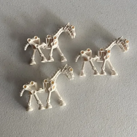 Lego White Skeleton Horse Minifigure Skeletal Animal Castle Fantasy Era Lot Of 3
