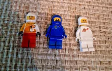 Lego Classic Space Police 3 Minifigure Lot, Red White and Blue Figures