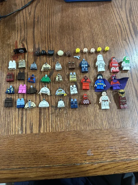LEGO Mini Figure Lot Heads, Torsos, Legs, Accessories, Extras.