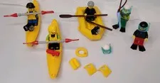 LEGO Kayaker, Raft  Minifigure w/ Kayak and Paddle Custom Bundle Lot