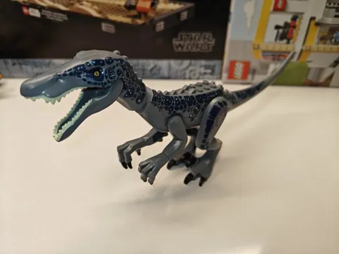 NEW Jurassic World Gray/Blue Baryonyx Custom Lego Dinosaur Figure 75935