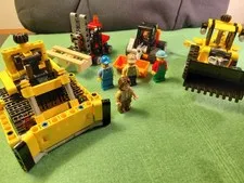 LEGO Technic Backhoe Loader,Bulldozer,Excavator,Forklift,Near Complete 4 minifig