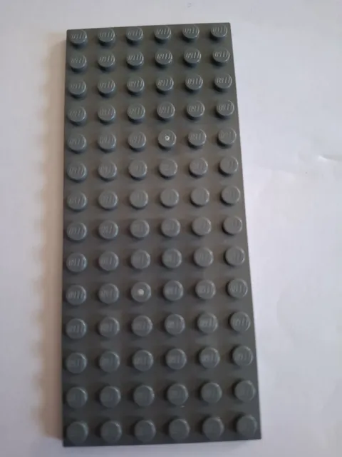 No 450 1x Lego Plate 6x14 3456 Dark Grey