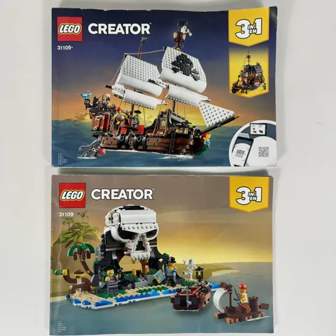 LEGO Creator 31109 Manual Books 1 & 2 Pirate Ship Skull 2020 - INSTRUCTIONS ONLY