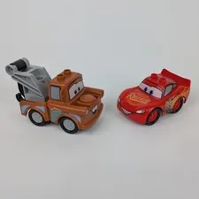 LEGO DUPLO Pixar Cars Figures - Mater & Lightning McQueen - Good Condition