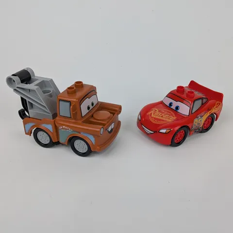 LEGO DUPLO Pixar Cars Figures - Mater & Lightning McQueen - Good Condition