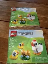 Lot of 2 LEGO Easter Chickens Polybag 61 Pcs Each Bag NEW