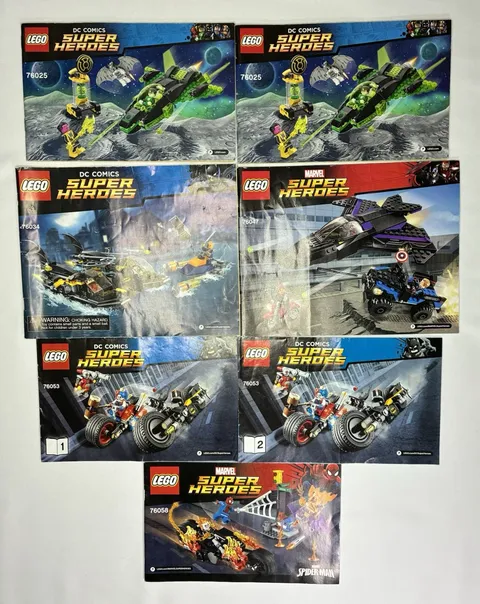 LEGO Marvel Super Heroes Instruction Manuals Lot 76025 76034 76047 76053 76058