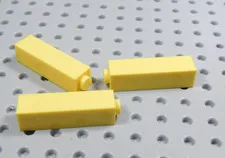 LEGO Lot of 3 Yellow 1x1x3 Wall Bricks AY