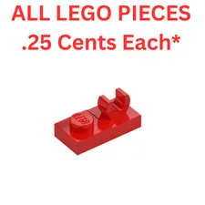 LEGO Plate 1x2 with Top Clip without Gap Red 44861 - Genuine LEGO Parts Pieces