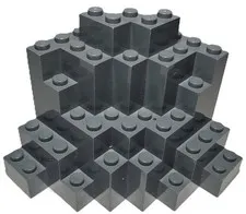 Castle Dark Bluish Gray Lego 23996 Rock Panel 8x8x6 Medium Symmetric