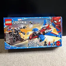 LEGO Marvel Spider-Man 76150 Spiderjet vs Venom Mech Complete Set; Venom, Noir