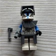 LEGO Captain Rex Minifigure White Helmet Visor Blue Arms Weapons Accessories